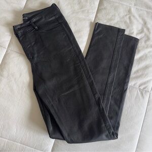 Stylish Black Faux Leather Fleece Lined Pants Skinny Jeans